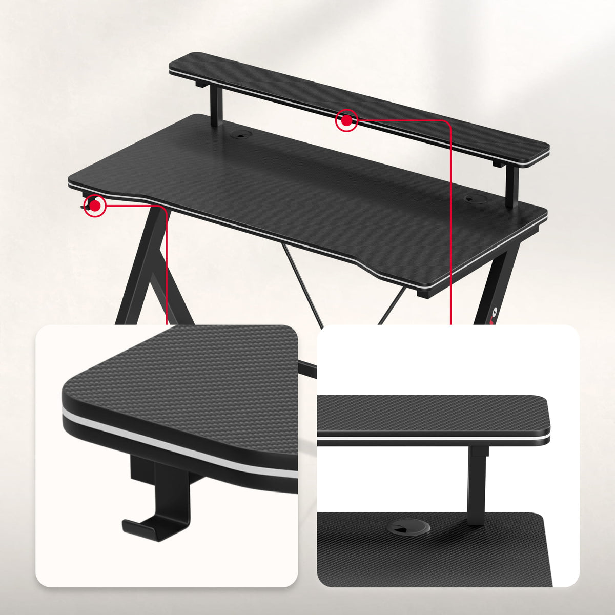 Huzaro Hero 1.9 Gaming-Schreibtisch Schwarz