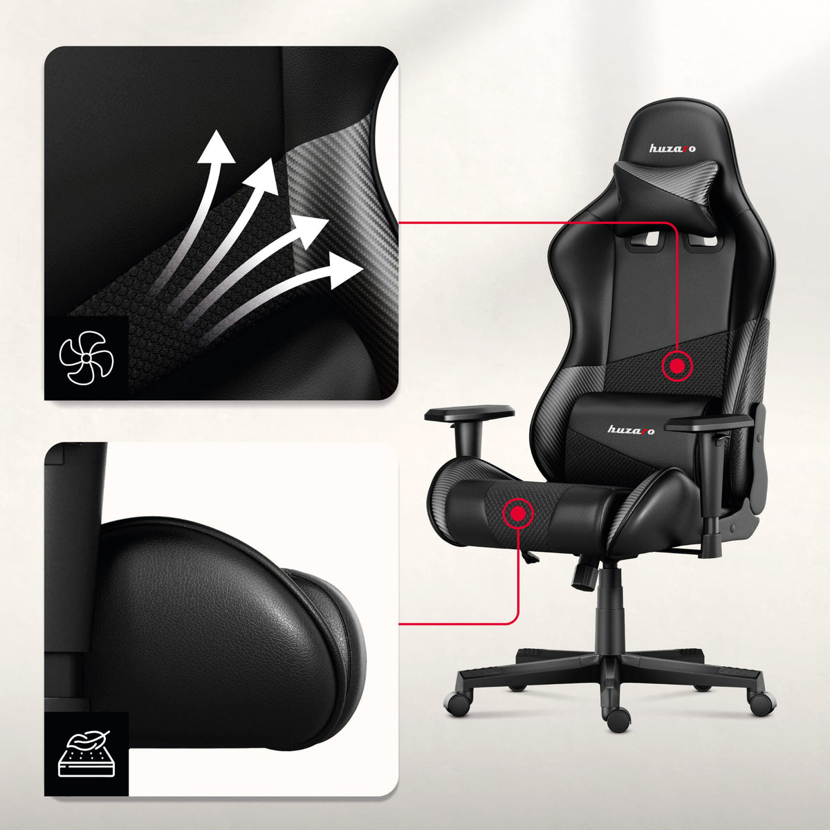 HUZARO FORCE 6.2 Carbon Gaming-Stuhl