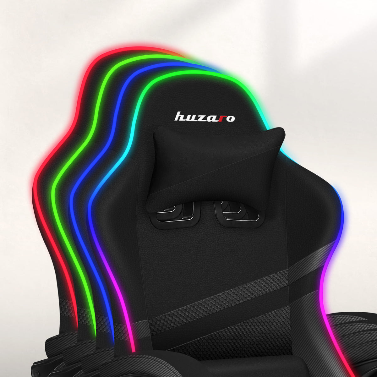 HUZARO FORCE 4.4 RGB LED Schwarz Mesh Gaming-Stuhl