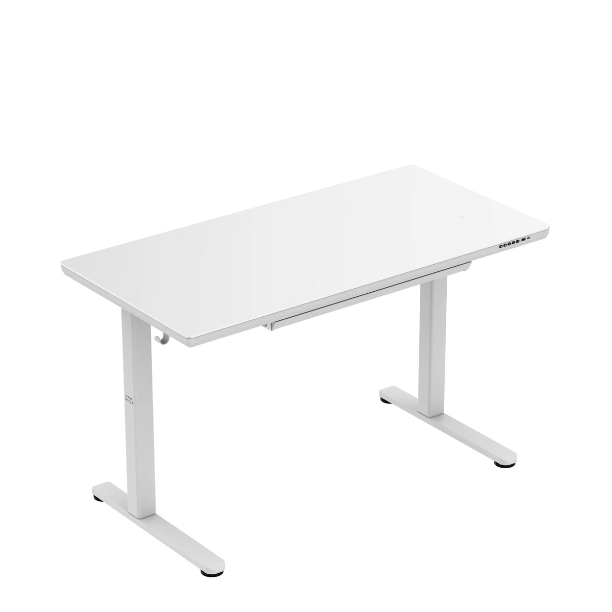 Markadler Leader 8.5 Weiß Höhenverstellbarer Schreibtisch mit Glasplatte