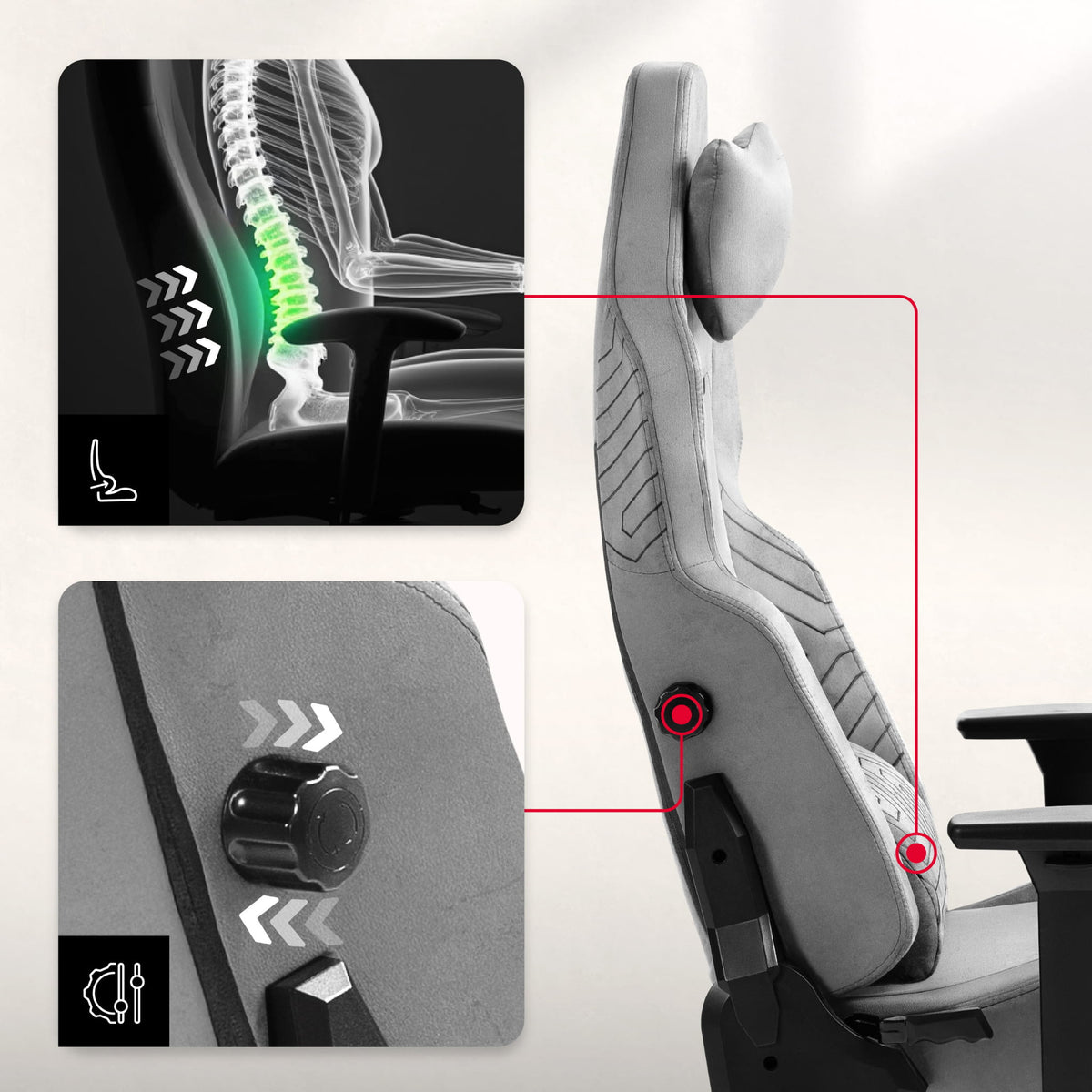 Huzaro Force 8.1 Grau Gaming Stuhl