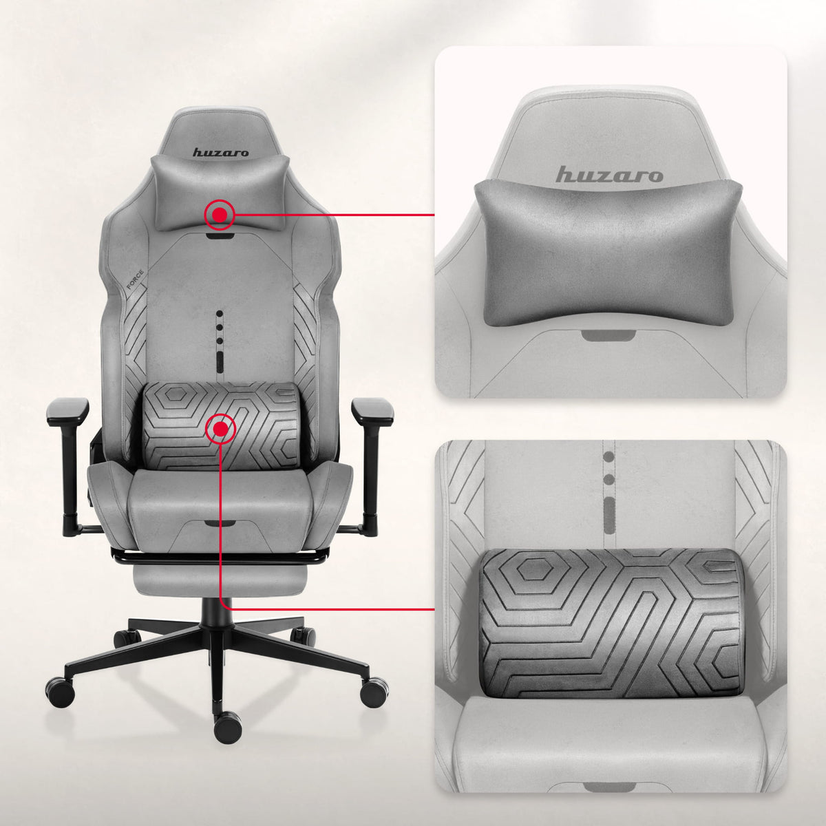 Huzaro Force 8.1 Grau Gaming Stuhl