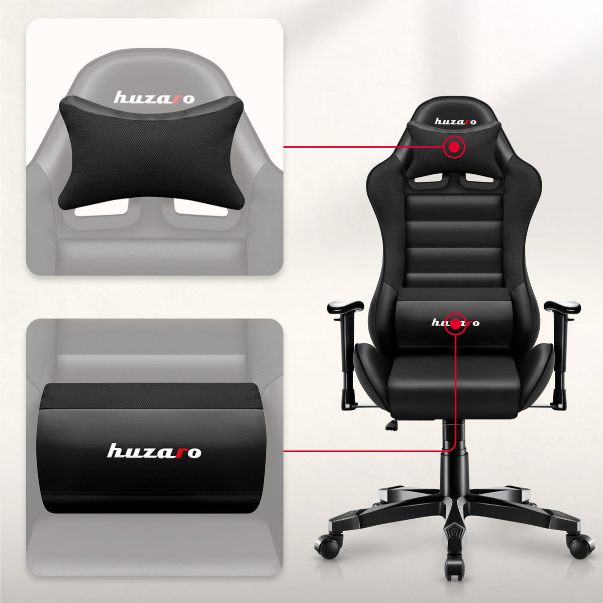 HUZARO RANGER 6.0 Schwarz Gaming-Stuhl für Kinder