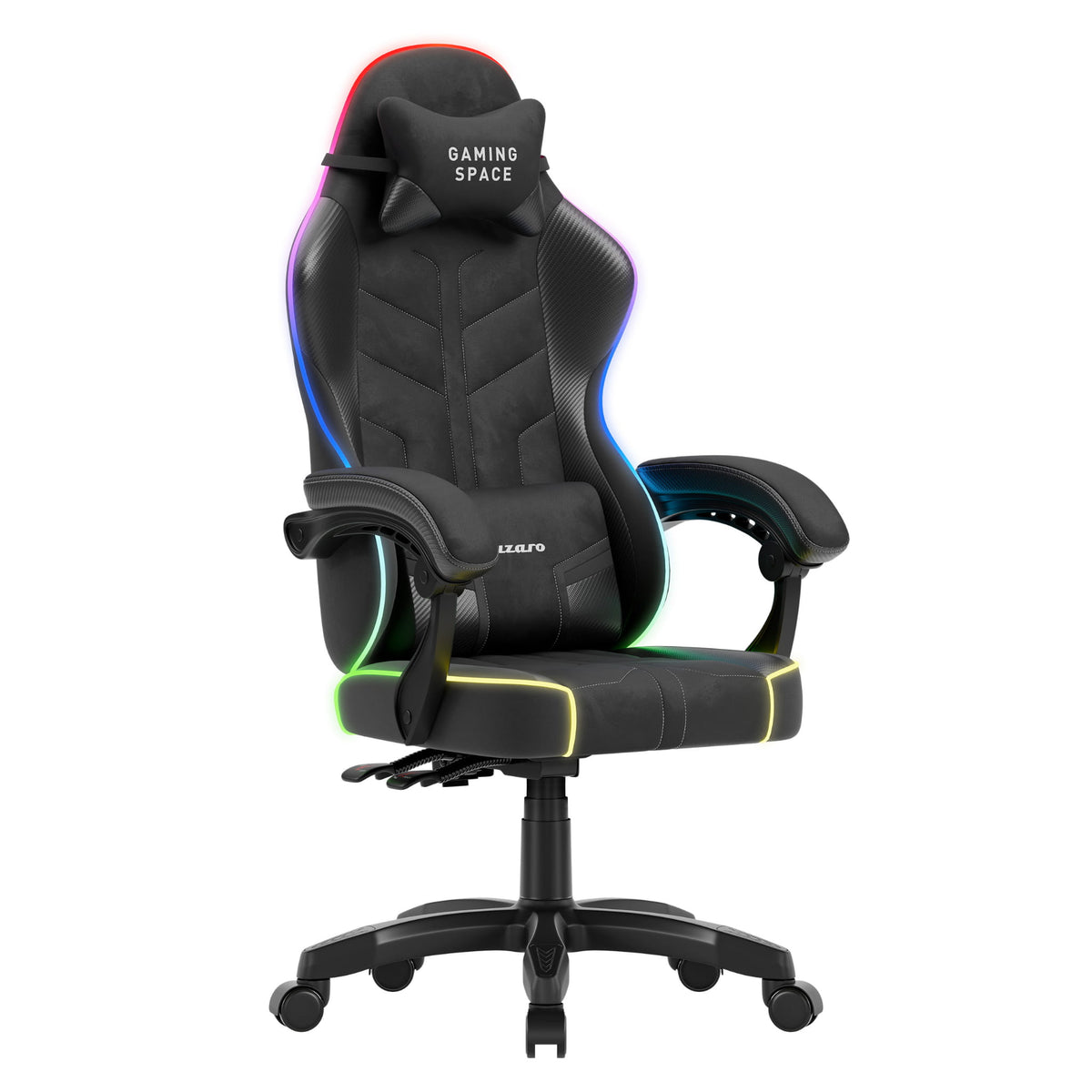 Huzaro Force 2.7 RGB Gaming-Stuhl aus schwarzem Samt 