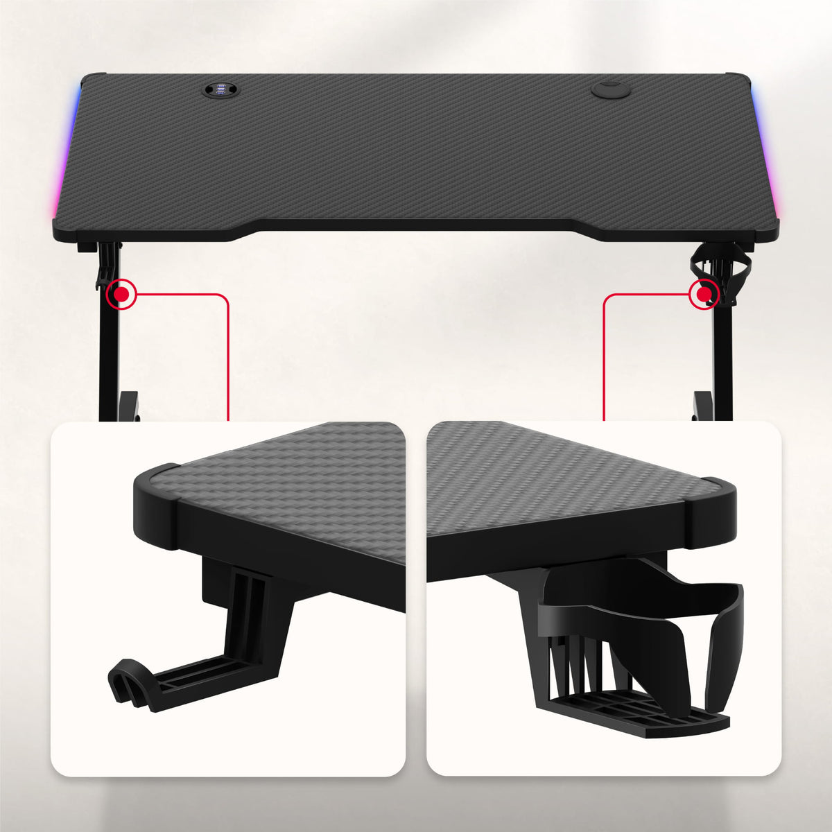 Huzaro Hero 2.5 RGB-LED-Gaming-Tisch