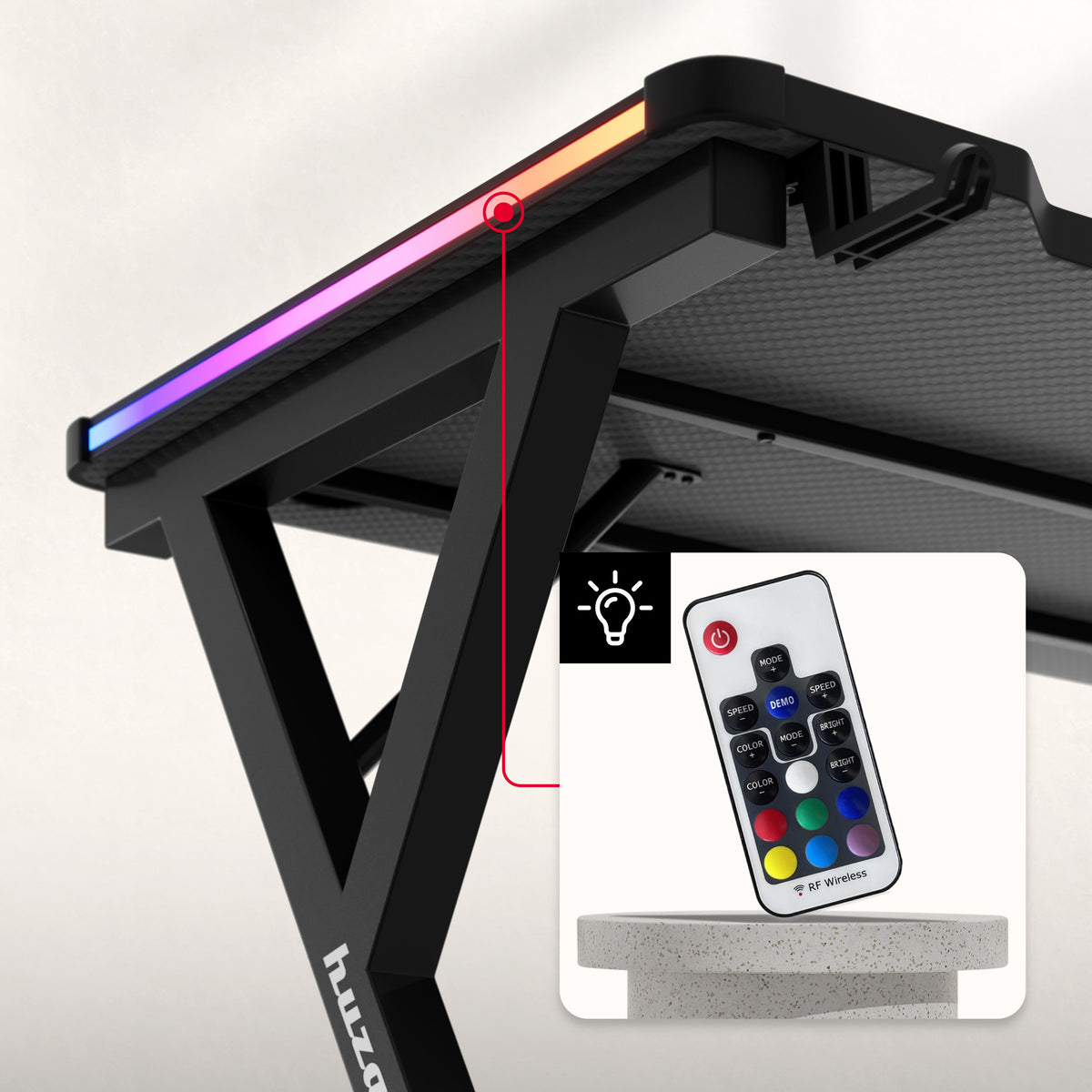 Huzaro Hero 2.3 RGB Gaming-Schreibtisch LED 120 cm