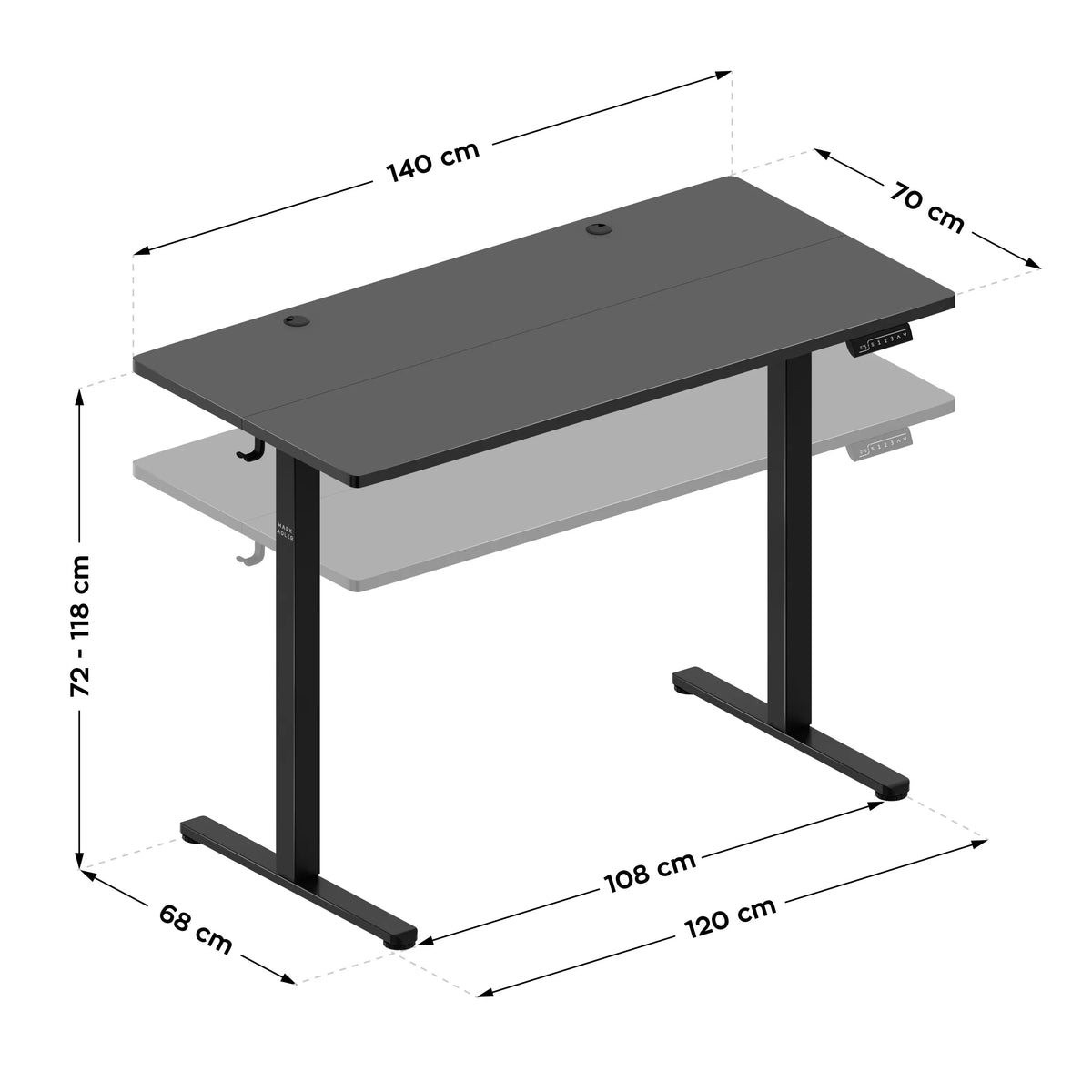 Mark Adler Leader 7.3 Schwarz Höhenverstellbarer Schreibtisch