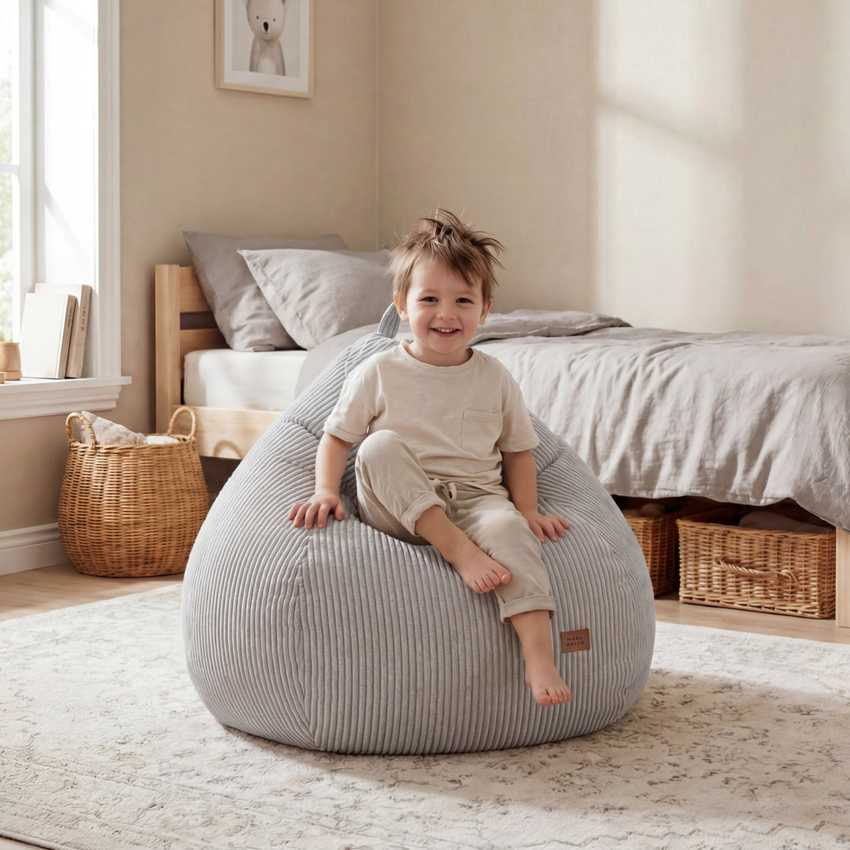Cord-Sitzsack Grau Mark Adler Comfy 1.0 Grey