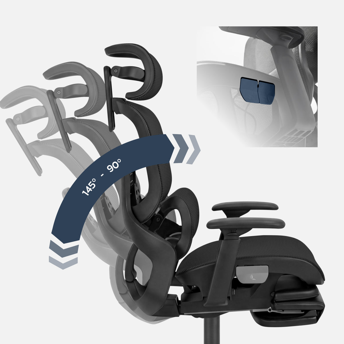 Ergonomischer Bürostuhl mit Fußstütze Mark Adler Expert 9.3 Schwarz