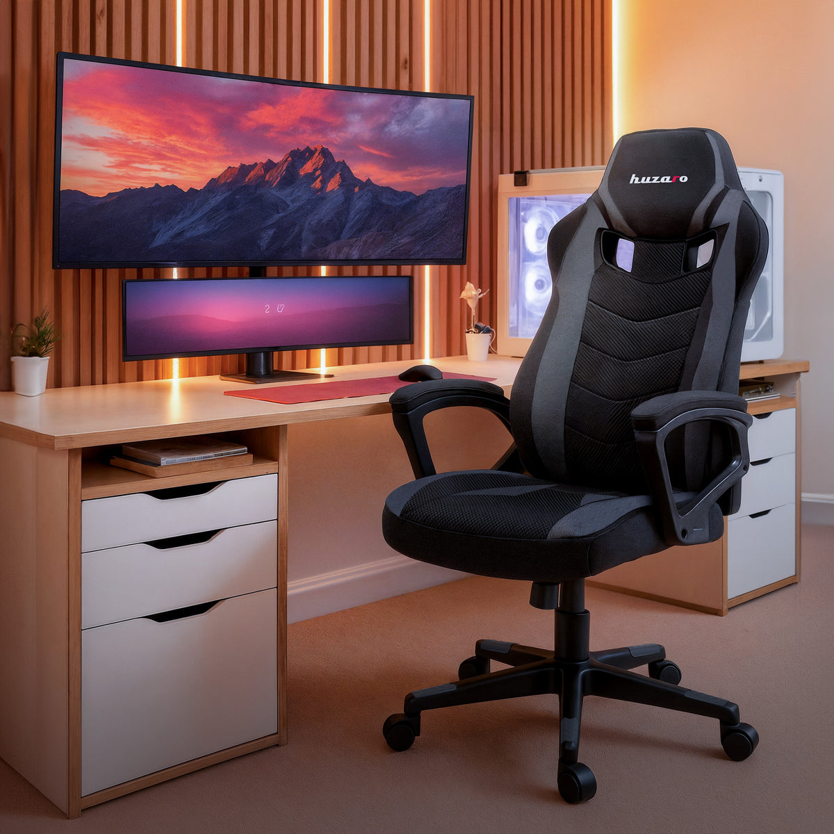 HUZARO FORCE 2.5 Grau Mesh Gaming-Stuhl