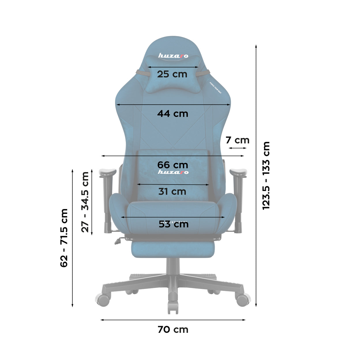 Huzaro Force 5.7 Blauer Gaming-Stuhl