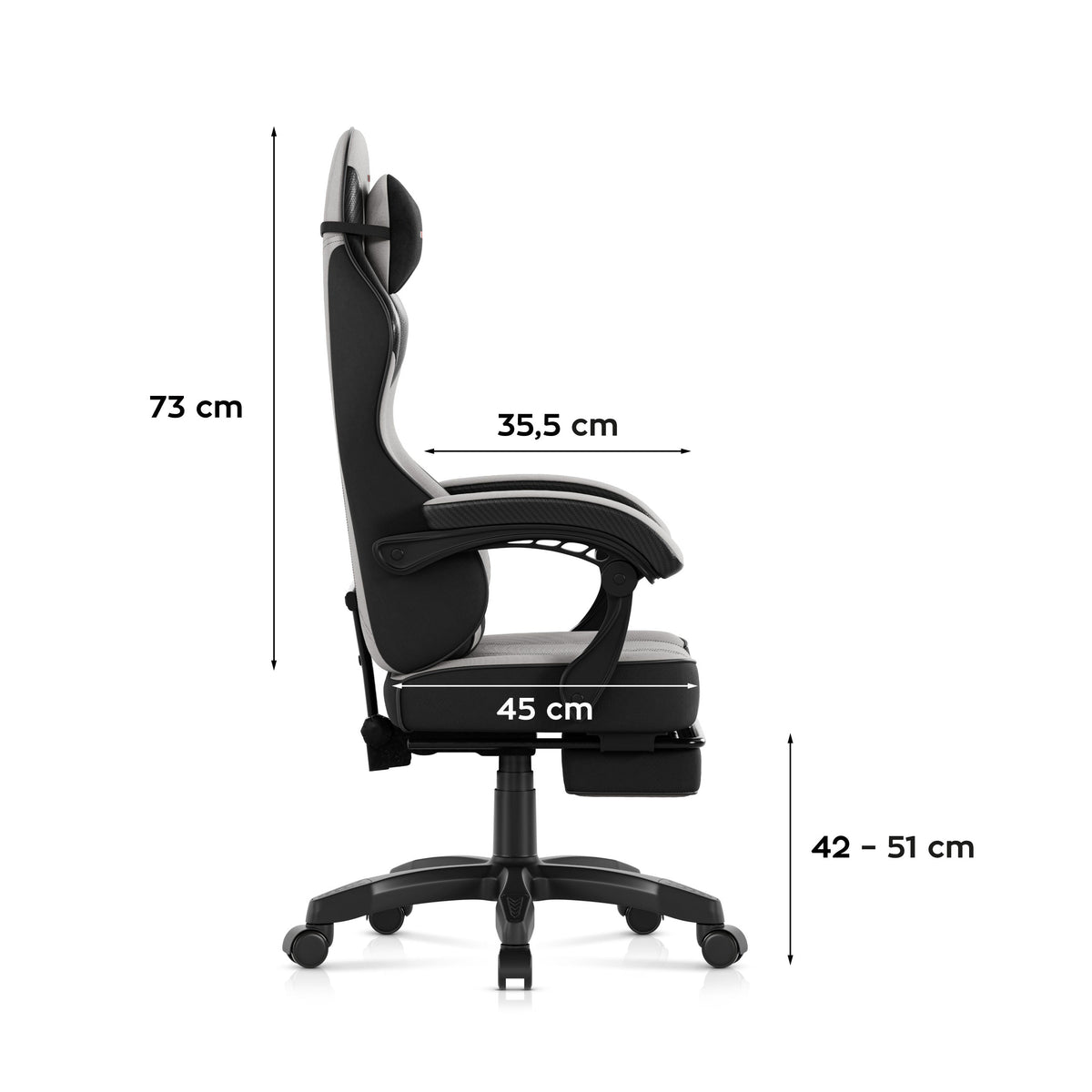 Huzaro Force 3.7 Grey Gaming-Stuhl