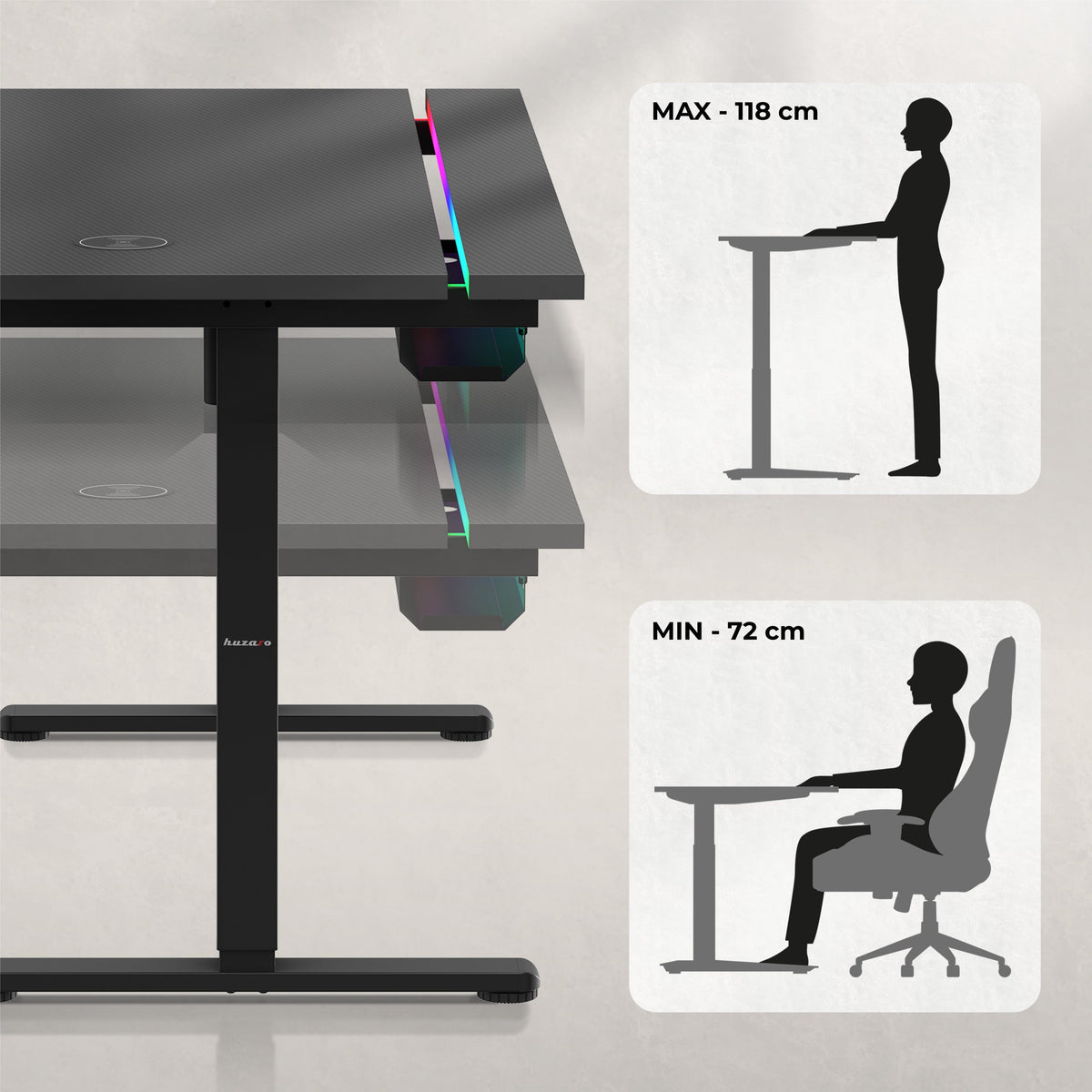 Spielen und arbeiten im Sitzen und Stehen
