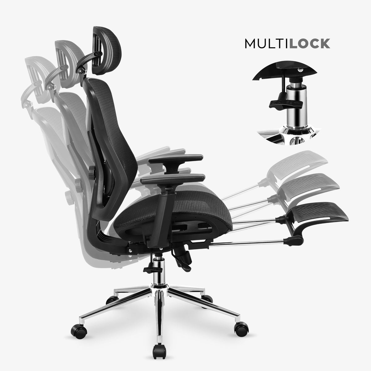 Verstellbare Rückenlehne und Slide-Technologie