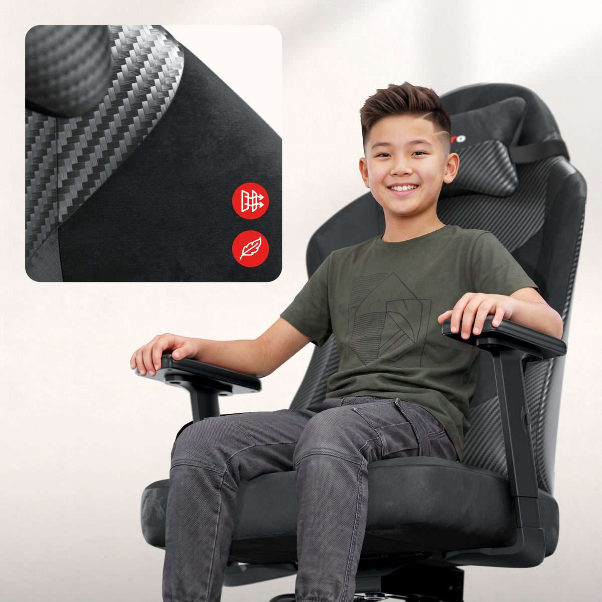 Gaming-Stuhl für Teenager Huzaro Ranger 5.7 Carbon Black