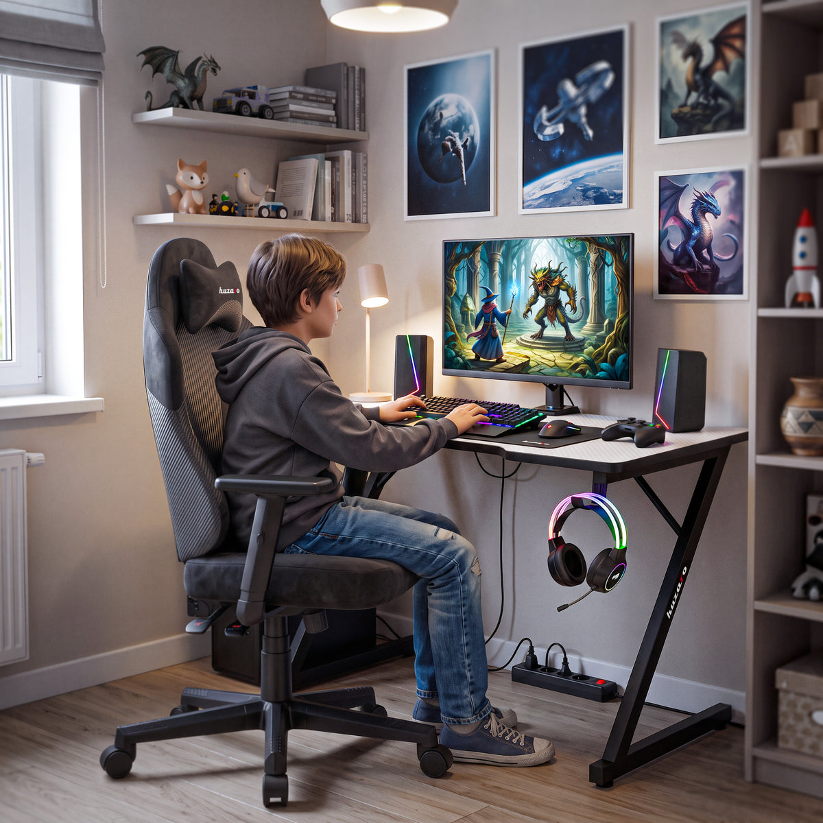 Gaming-Stuhl für Teenager Huzaro Ranger 5.7 Carbon Black