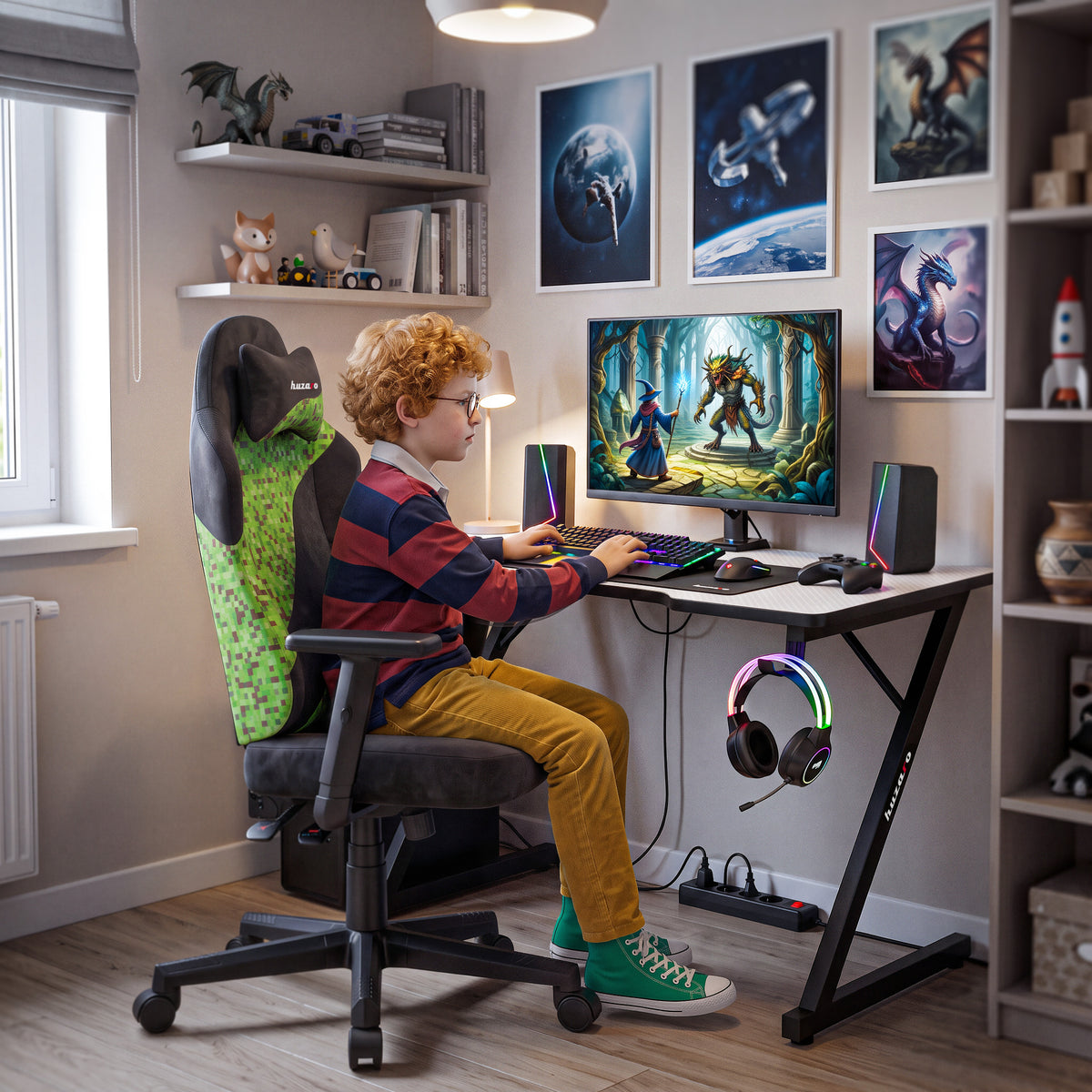 Gaming-Stuhl für Teenager Huzaro Ranger 5.7 Black Pixel