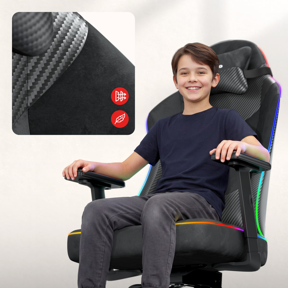 Gaming-Stuhl für Teenager Huzaro Ranger 5.7 RGB Black