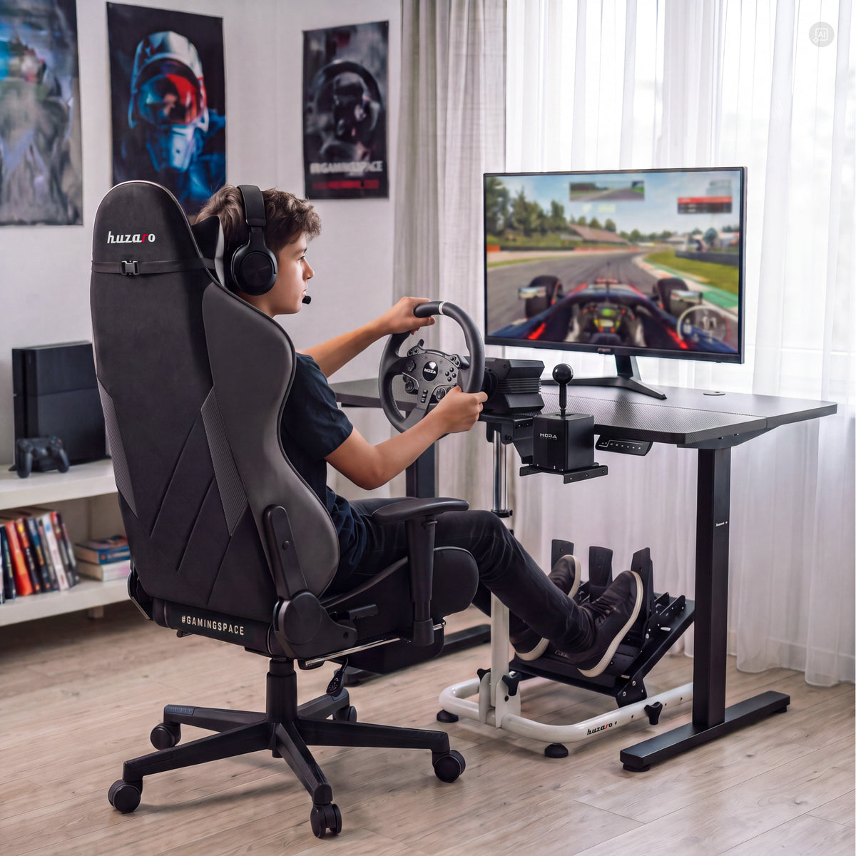 Huzaro Speed 2.0 White Sim Racing Lenkradständer
