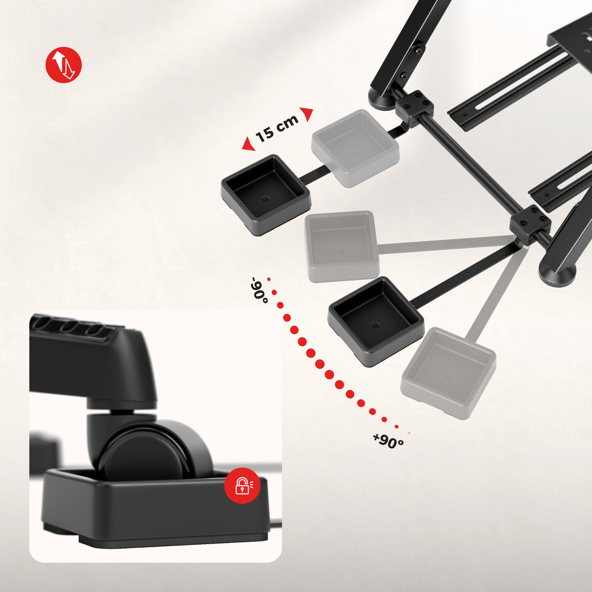 Klappbares Sim-Racing-Gestell Huzaro Speed 2.5 White