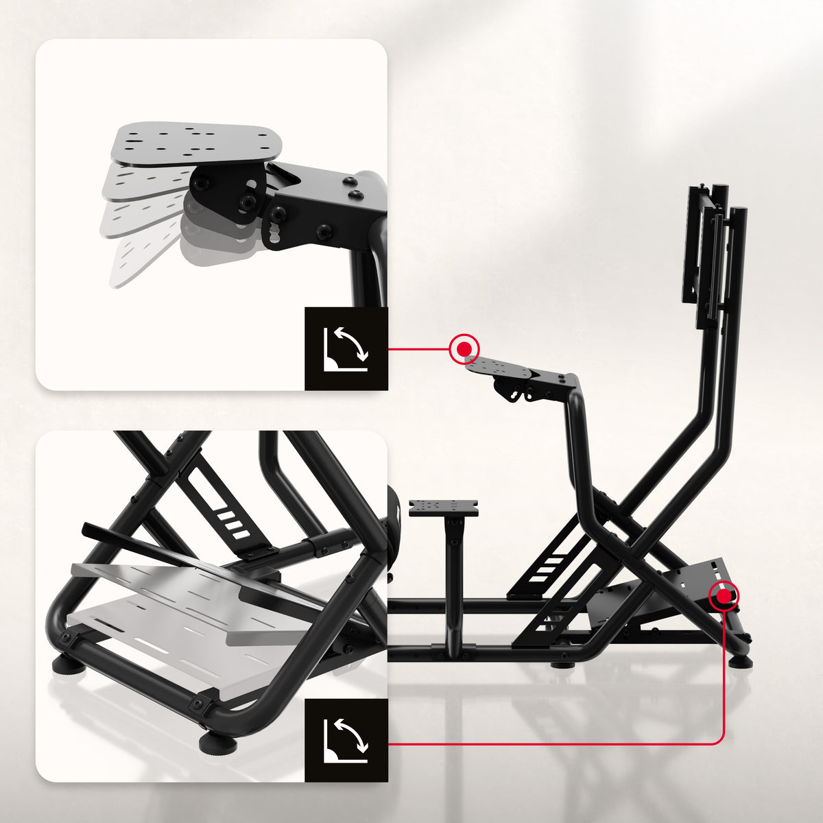 Einstellbare Pedalmontage